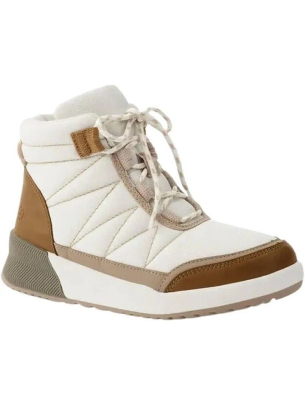 NWOT Land's End Quilted Snow Boot Antique Alabaster 532383 Women's Size 9